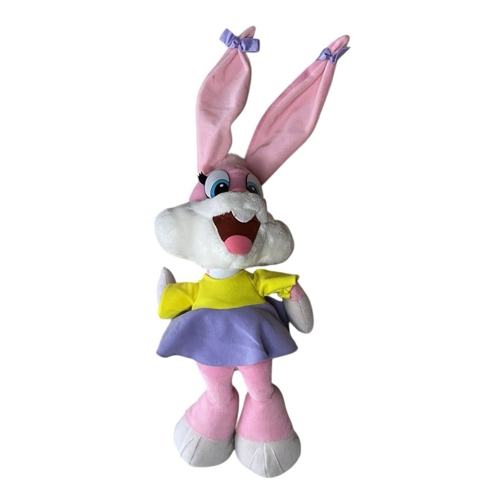 Vintage Babs Bunny Plush Tiny Toon Adventures Pink Bunny Stuffed Animal